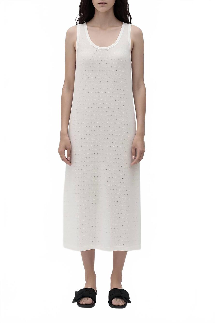 NEW RITA ROW scaly midi dress in white